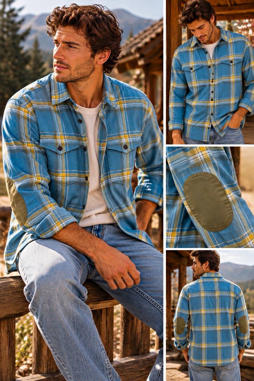 L.L.Bean x Todd Snyder Blue & Yellow Plaid Flannel Shirt – Men’s M